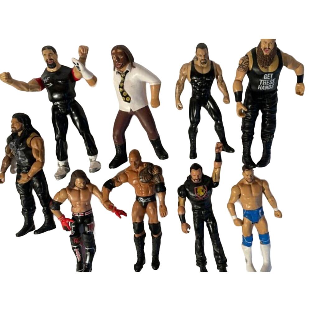 Lot Of 9 Various Wrestling Action Figures - WWE - Range Of Years / Series